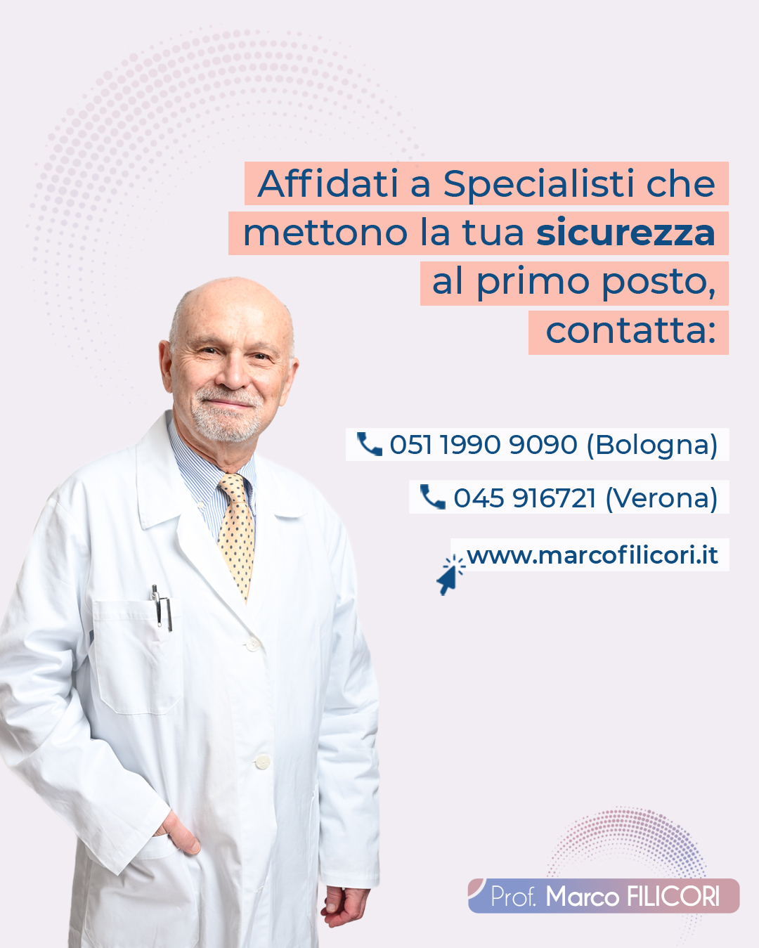 Contatta il Prof. Filicori per una consulenza sul tuo percorso di PMA a Bologna e Verona.
